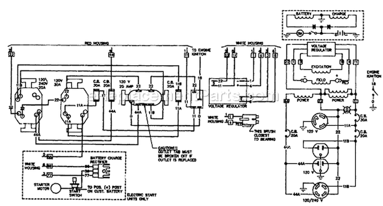 Page D Diagram and Parts List for 8892-0  Briggs and Stratton Generator